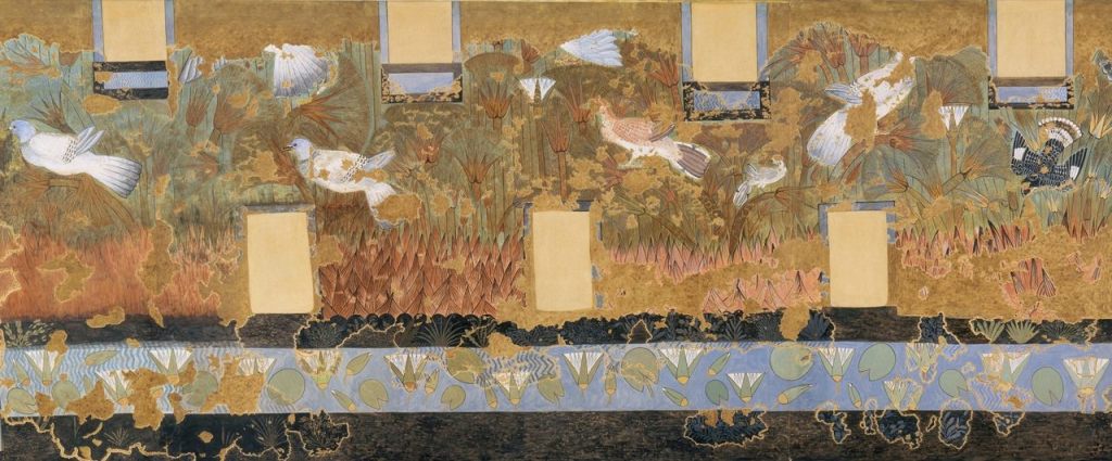 Researchers analyzed a restoration of the Green Room mural in the North Palace at Amarna which appears to show pigeons in an unexpected setting. The question: Did the ancient painting depict reality or was it artistic license? Nina de Garis Davies / Public Domain