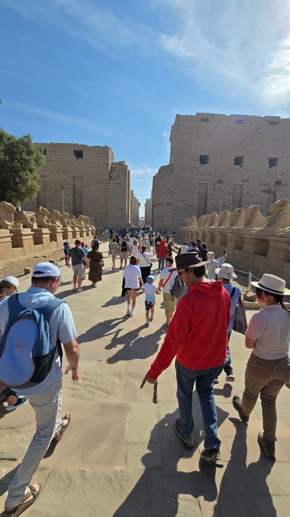 Egyptologist Fouad Berto at the entrance to Karnak Temple.